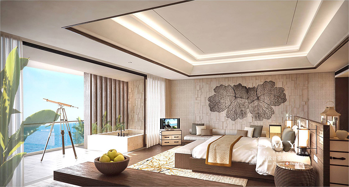 酒店客房設計裝飾效果圖設計，案例圖設計裝飾布置圖