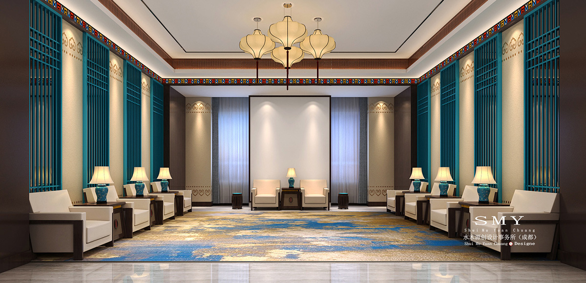 主題酒店會(huì)客廳空間布局，室內(nèi)設(shè)計(jì)效果